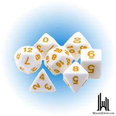 Poly RPG Set - White with Pastel Orange